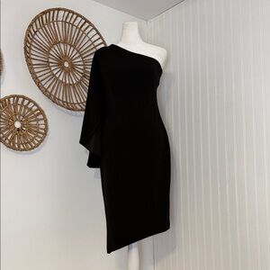 Calvin Klein One-Shoulder Black Dress